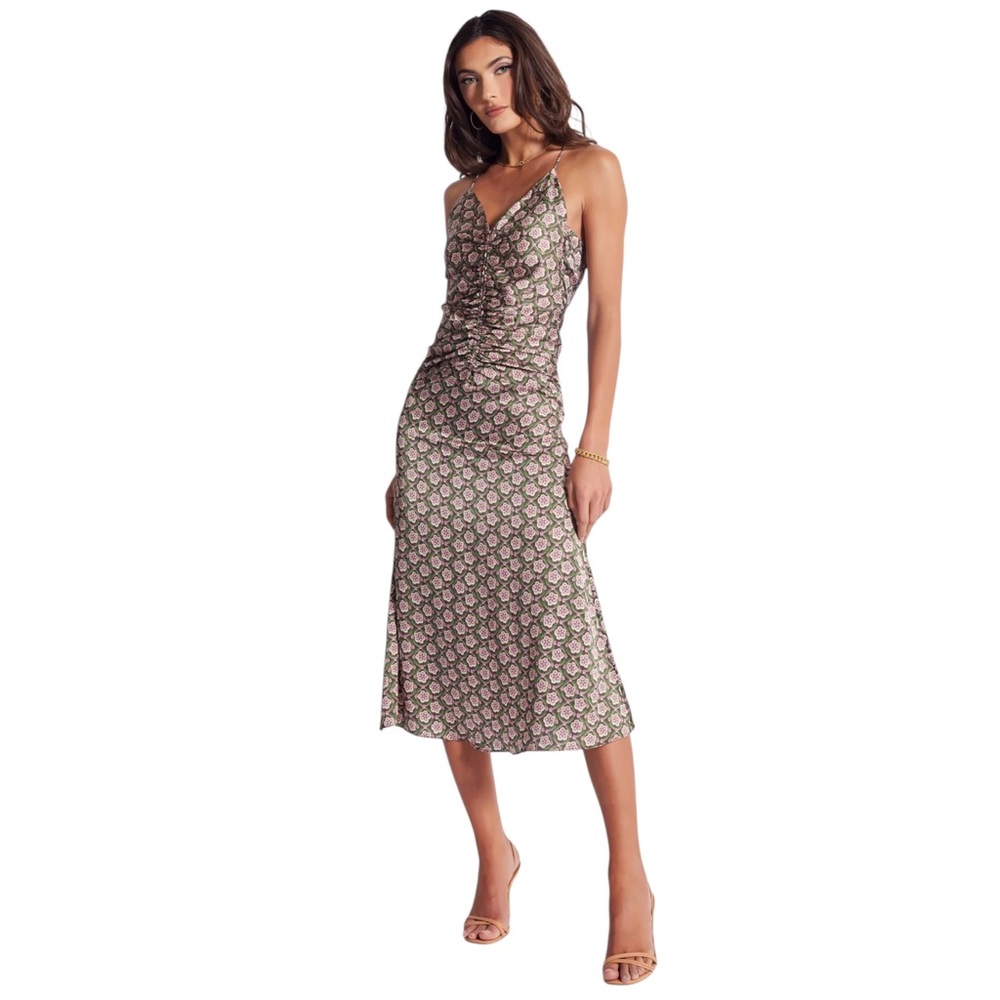 BISHOP & YOUNG Adria Ruched Front
Dress in Clover Print Sz S